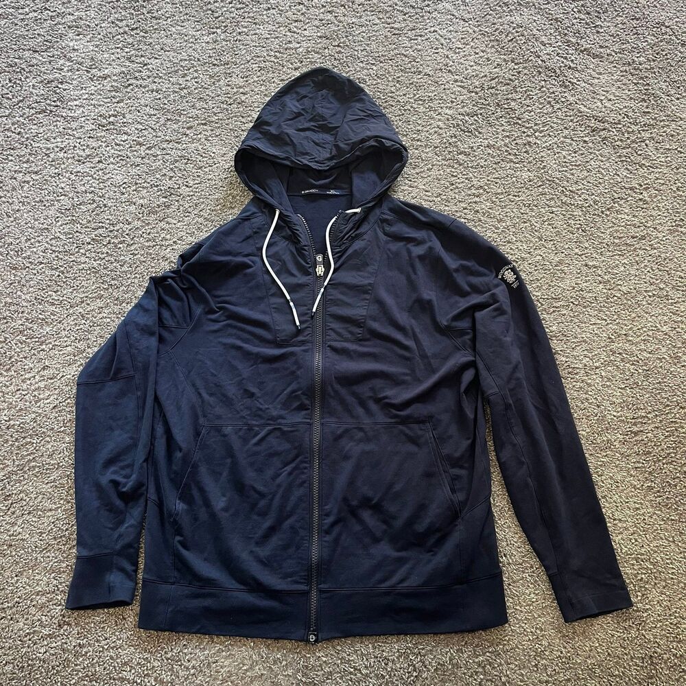 B Draddy T.T. Full Zip Hoodie Sweatshirt Performance Stretch Golf Navy Mens XL